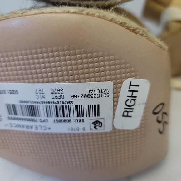 Schutz Nala Light Nude Canvas Platform Lace-Up Espadrille Heels - Picture 9 of 15